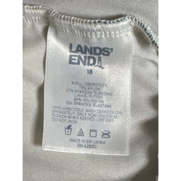 Lands End Tropical Print One Piece Swimsuit Womens 18 Swim Palm Leaf Hawaiian - Picture 7 of 8